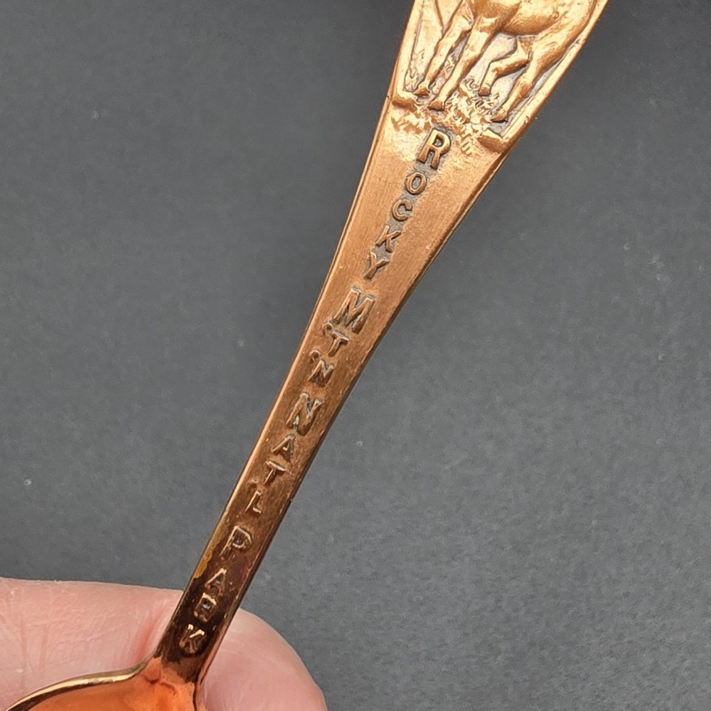 Vintage Rocky Mountain National Park Solid Copper Souvenir State Spoon Ram RARE - Picture 3 of 7